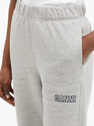 Ganni Software Recycled Cotton-blend Track Pants - Light Grey