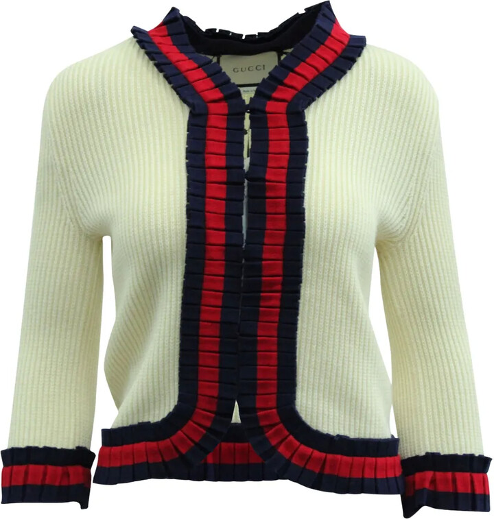 Gucci Pre-Owned Web-trim ribbed jacket