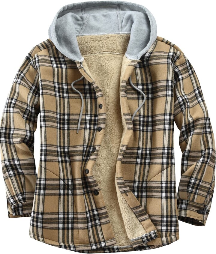 Splrit-MAN Jackets For Men Uk Patterned Print Fleece Lining Winter