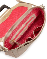 Thumbnail for your product : Elaine Turner Designs Olivia Distressed Metallic Leather Shoulder/Clutch Bag, Champagne