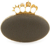 Thumbnail for your product : Alexander McQueen Studded Oval Knuckle Clutch Bag, Black