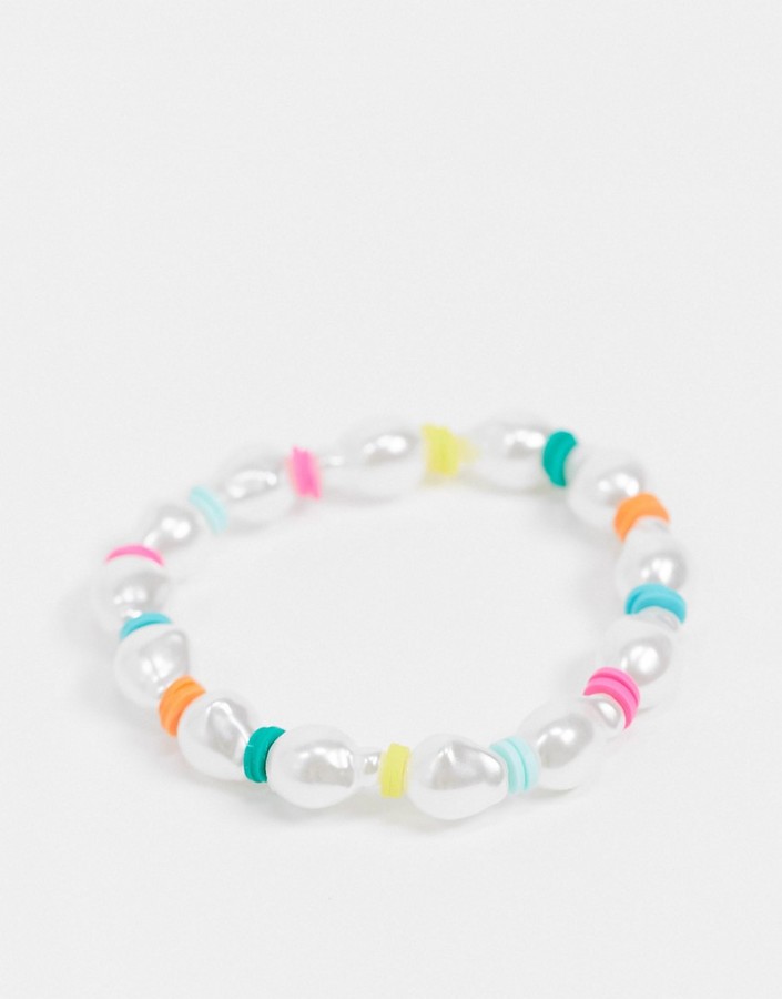 designb london bracelet in pearl and multi bead
