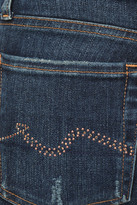 Thumbnail for your product : 7 For All Mankind Crystal-embellished Distressed Mid-rise Skinny Jeans