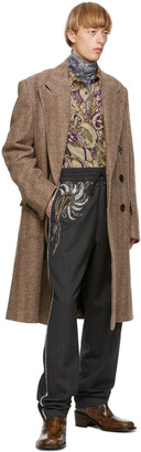 Dries Van Noten Brown Wool & Alpaca Double-Breasted Coat