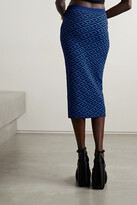 Thumbnail for your product : Versace La Greca Jacquard-knit Midi Skirt - Blue