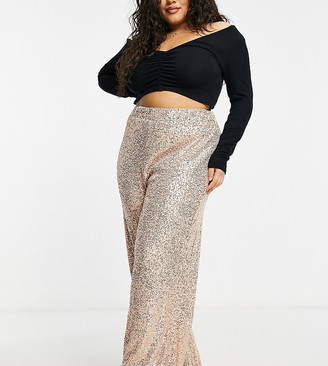 gold sequin pants plus size