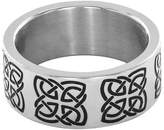 Thumbnail for your product : Celtic West Coast Jewelry Men's Stainless Steel Ring with Engraved Symbol - Black