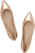 Thumbnail for your product : Gianvito Rossi Metallic leather point-toe flats