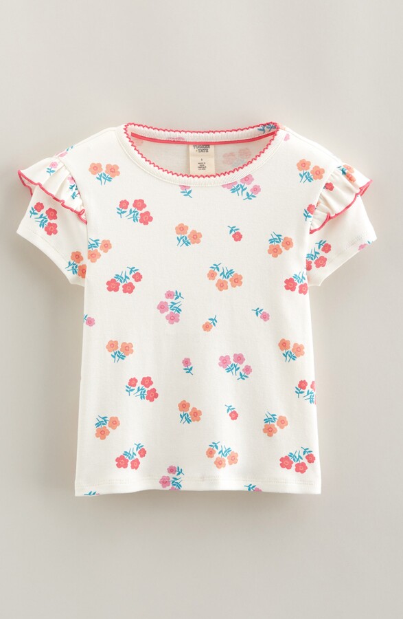 Tucker + Tate Kids' Print Ruffle Sleeve Cotton T-Shirt