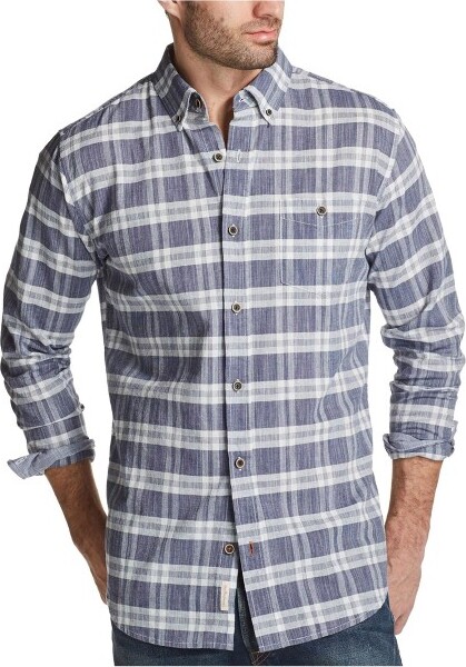 Weatherproof WeatherproofMensPlaidButtonUpShirt,navy,XX-Large