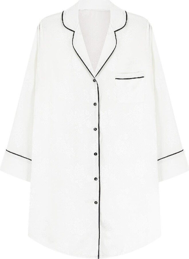 The Annam House Women's Night Shirt Dress White Orchid ShopStyle