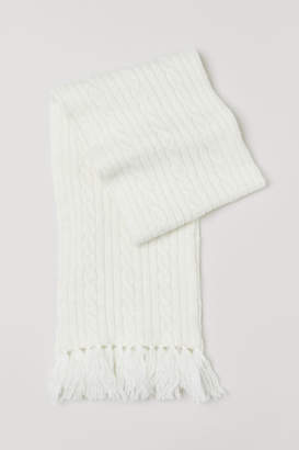 H&M Cable-knit Scarf - White