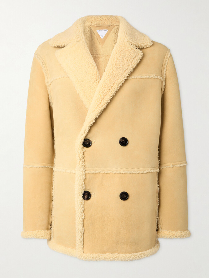 Bottega Veneta Double-breasted Shearling Coat - Neutrals