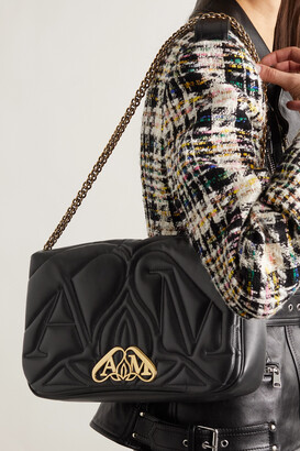 Alexander Mcqueen Black Leather Seal Shoulder Bag