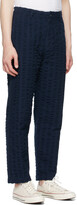 Thumbnail for your product : Levi's Made & Crafted Navy Seersucker Trousers