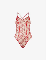 Thumbnail for your product : Agent Provocateur Zadi floral-embroidered mesh body