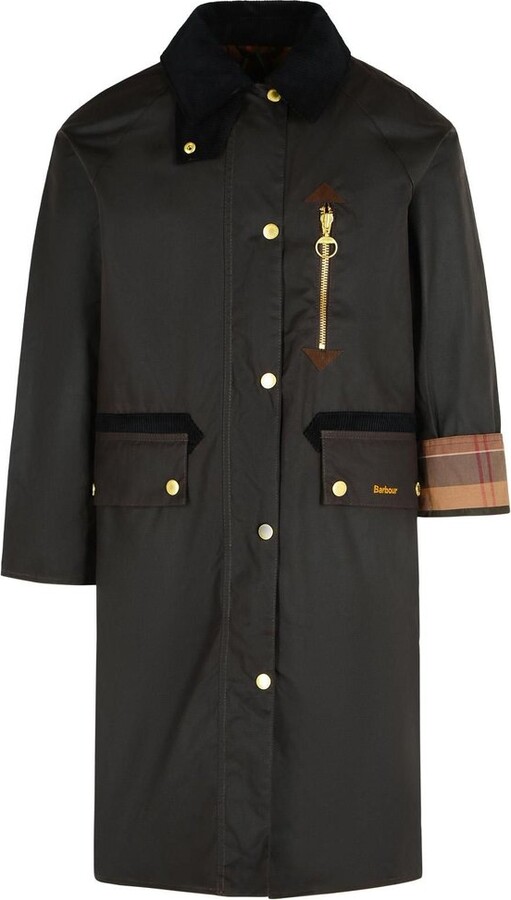 Barbour Singled Breasted Zip Detailed Coat