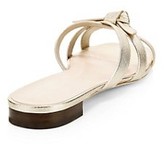 Thumbnail for your product : Loeffler Randall Eveline Knotted Metallic Leather Flat Sandals