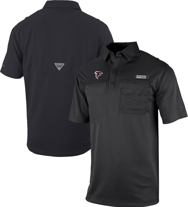 Men's Columbia Black Atlanta Falcons Omni-Wick Flycaster Pocket Polo