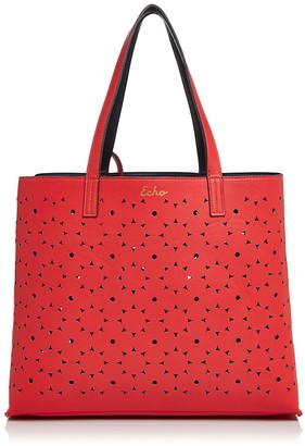 Echo Sunflower Reversible Laser-Cut Leather Tote