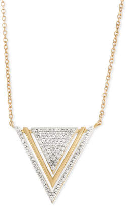 Wrapped wrappedandtrade; Diamond Triangle Pendant Necklace (1/5 ct. t.w.) in 10k Gold, Created for Macy's