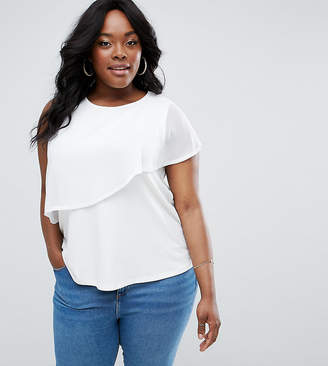 ASOS Curve Top With Chiffon And Knot Detail