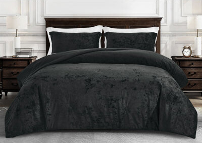 Chezmoi Collection Lux Distressed Velvet Reversible Comforter Set