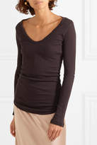 Thumbnail for your product : James Perse Ribbed Cotton-jersey Top - Purple