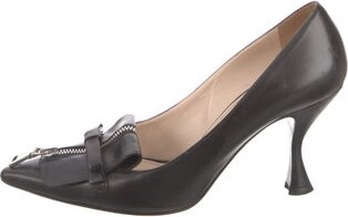 Prada Leather Bow Accents Pumps