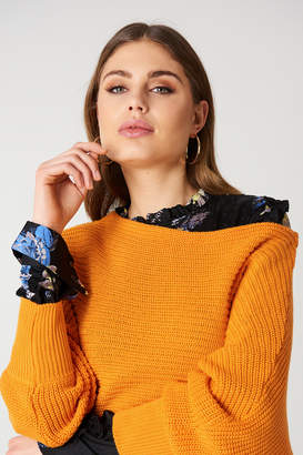 NA-KD Na Kd Off Shoulder Knitted Sweater Beige
