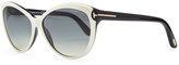 Thumbnail for your product : Tom Ford Telma Cat-Eye Sunglasses, Ivory/Black