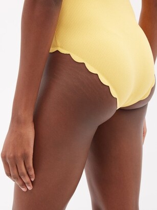 Marysia Swim Palm Springs Reversible Scalloped-edged Swimsuit - Yellow Pink
