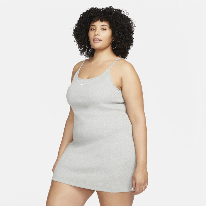 Nike Women's Sportswear Essential Ribbed Dress (Plus Size) in Grey -  ShopStyle