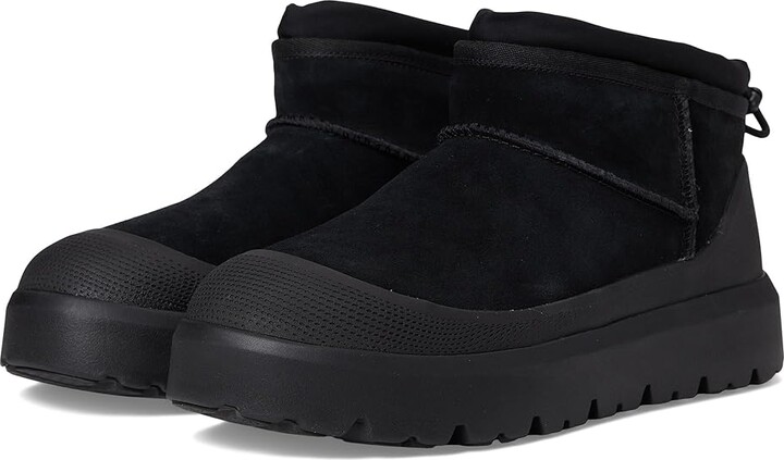 UGG Classic Ultra Mini Weather Hybrid Men's Cold Weather Boots Black/Black : 8 D - Medium, Suede