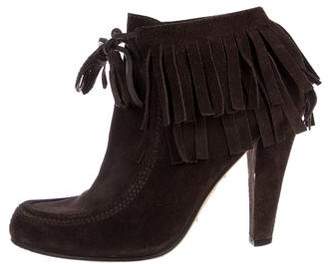 Gucci Suede Fringe Ankle Boots