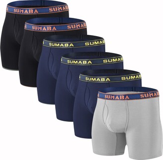 SUMABA Men's Underwear Moisture Wicking Bamboo Viscose Boxer Briefs M L XL 2XL 3XL