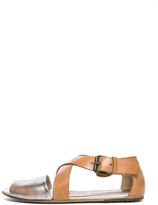 Thumbnail for your product : Marsèll Leather Criss-Cross Sandals in Steel & Bronze