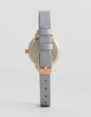 Limit Faux Leather Watch In Grey Exclusive To Asos
