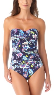 Anne Cole Holiday Paisley Twist-Front Strapless One-Piece Swimsuit Women's Swimsuit