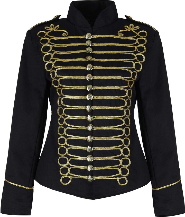 Ro Rox Ladies Emo Punk Goth Napoleon Military Drummer Parade Jacket (UK