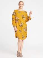 Thumbnail for your product : Old Navy Floral Bow-Cuff Plus-Size Shift Dress