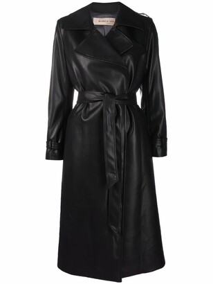 Blanca Vita Leather-Look Trench Coat