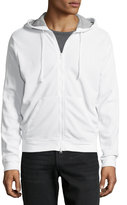 Thumbnail for your product : Vince Ribbed Double-Layer Hoodie, White/Gray