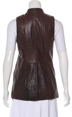 Theory Leather Zip-Up Vest