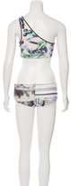 Thumbnail for your product : Clover Canyon One-Shoulder Olive Tree Swimsuit w/ Tags