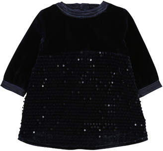 Billieblush Velvet & Sequin Long-Sleeve Dress, Size 2-3