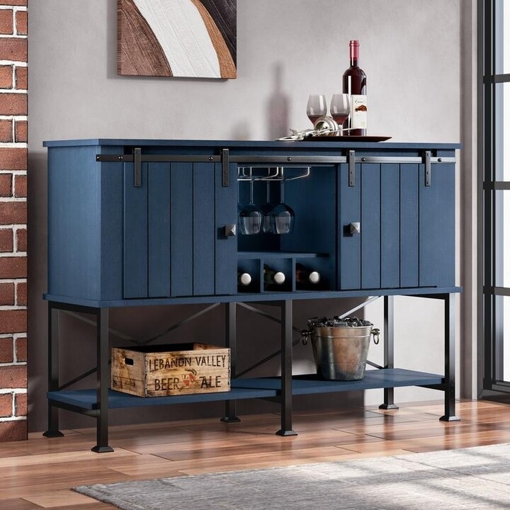 Festivo 52 in. Wine Bar with Barn Door 52" W x 38" D x 15.5