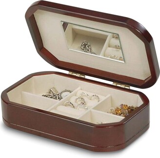 Curata Cherry Finish Mirrored Lid Wooden Jewelry Box - ShopStyle