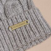 Thumbnail for your product : Burberry Wool Cashmere Beanie with Fur Pom-Pom