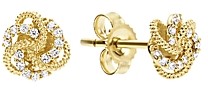 Lagos 18K Yellow Gold Love Knot Stud Earrings with Diamonds